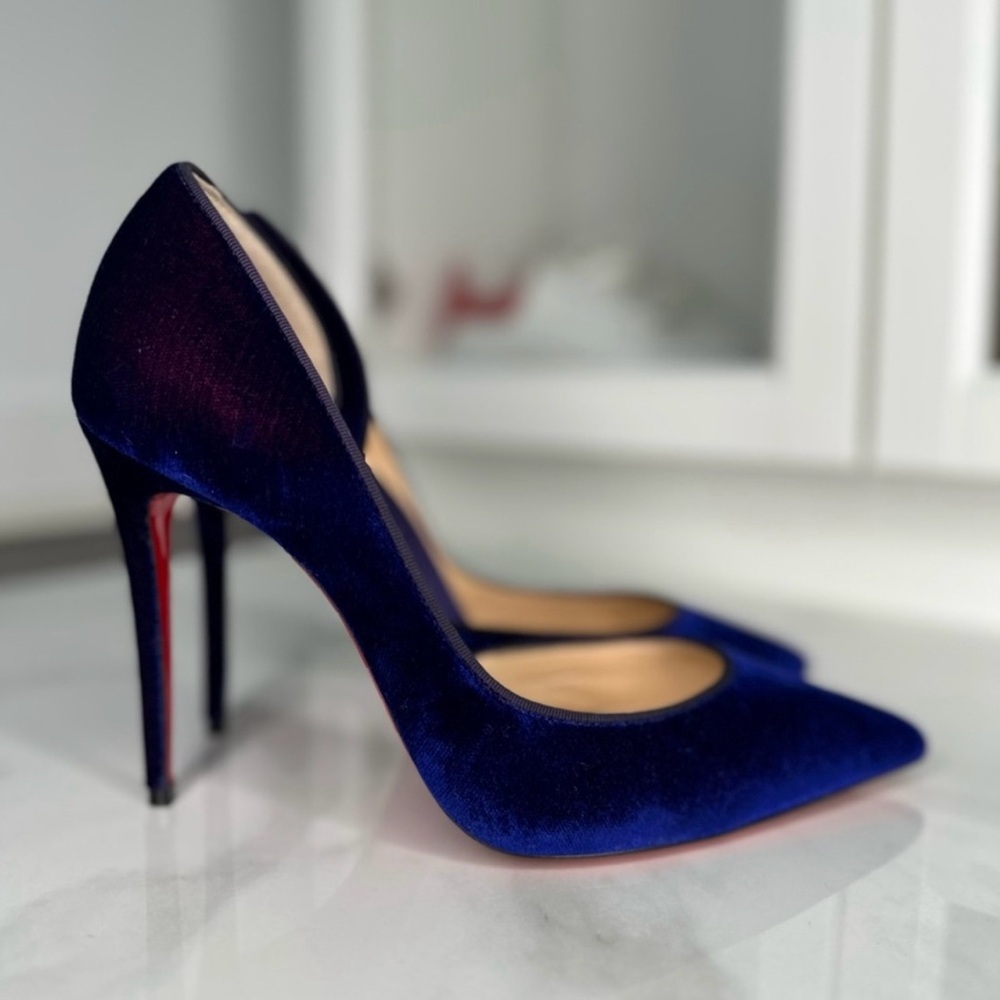 Christian Louboutin Deep Blue Velvet Heels